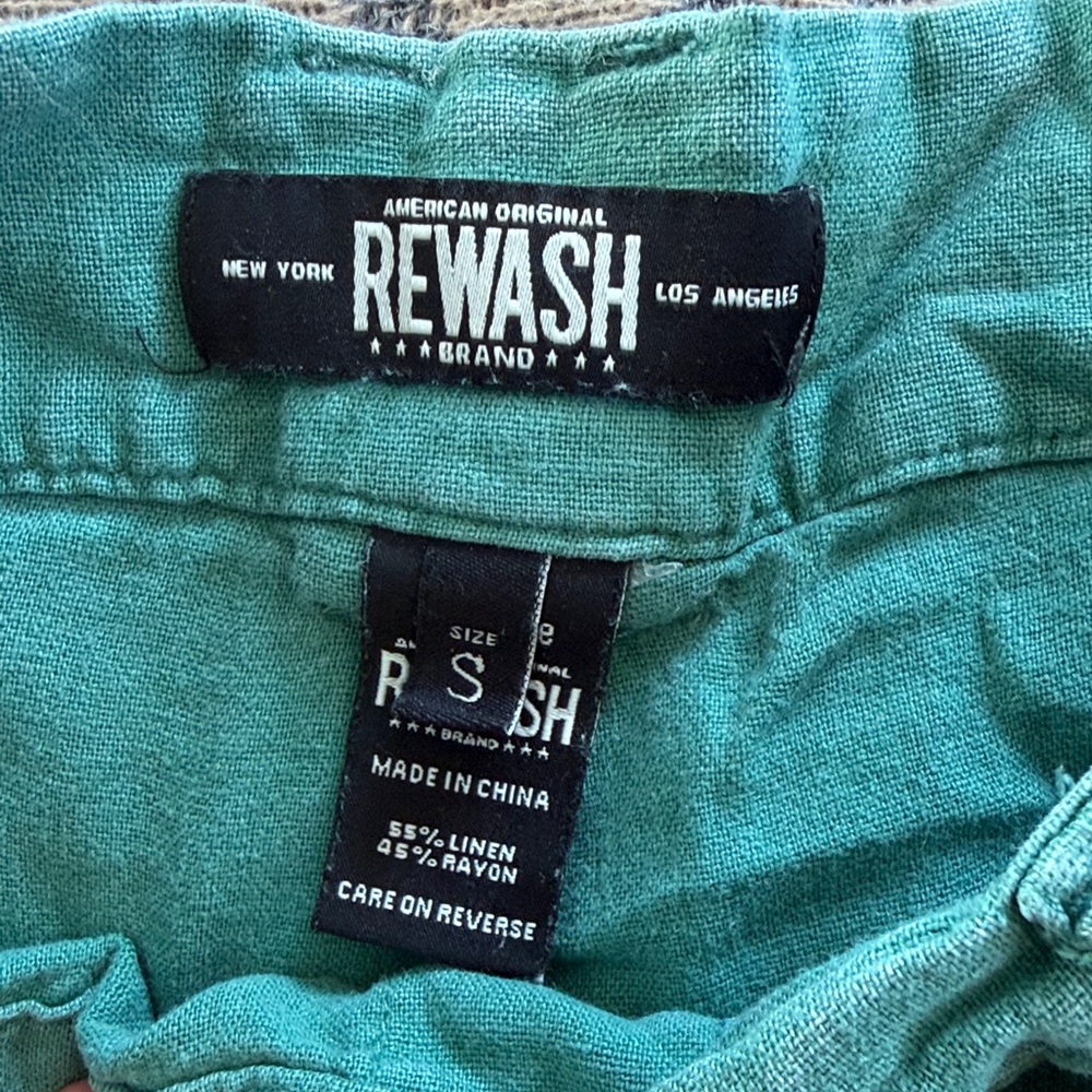 Rewash Teal Drawstring Pants - Picture 2 of 3